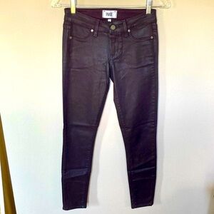 PAIGE Deep Purple Coated Denim Verdugo Ankle Jeans